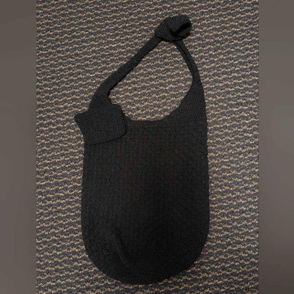 Frankie & Johnnie Vintage Black Crochet Hobo Shoulder Bag & Coin Purse